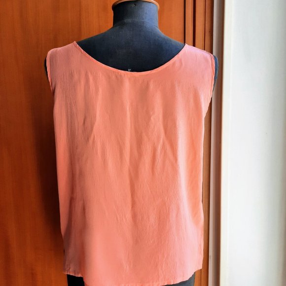 100% Pure Silk Coral Camisole, Italian Vintage - Picture 4 of 8